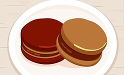 Dulces en una bandeja con código de barras, ideal para inventarios y control de stock.