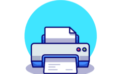 Impresora de códigos de barras para facturas y productos.